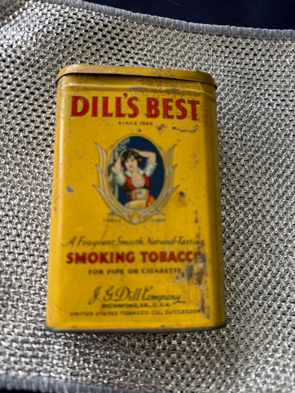 Dill's Best Vintage Yellow Tobacco Tin